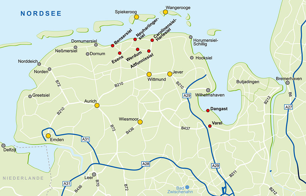 Map der Nordsee ServiceCard